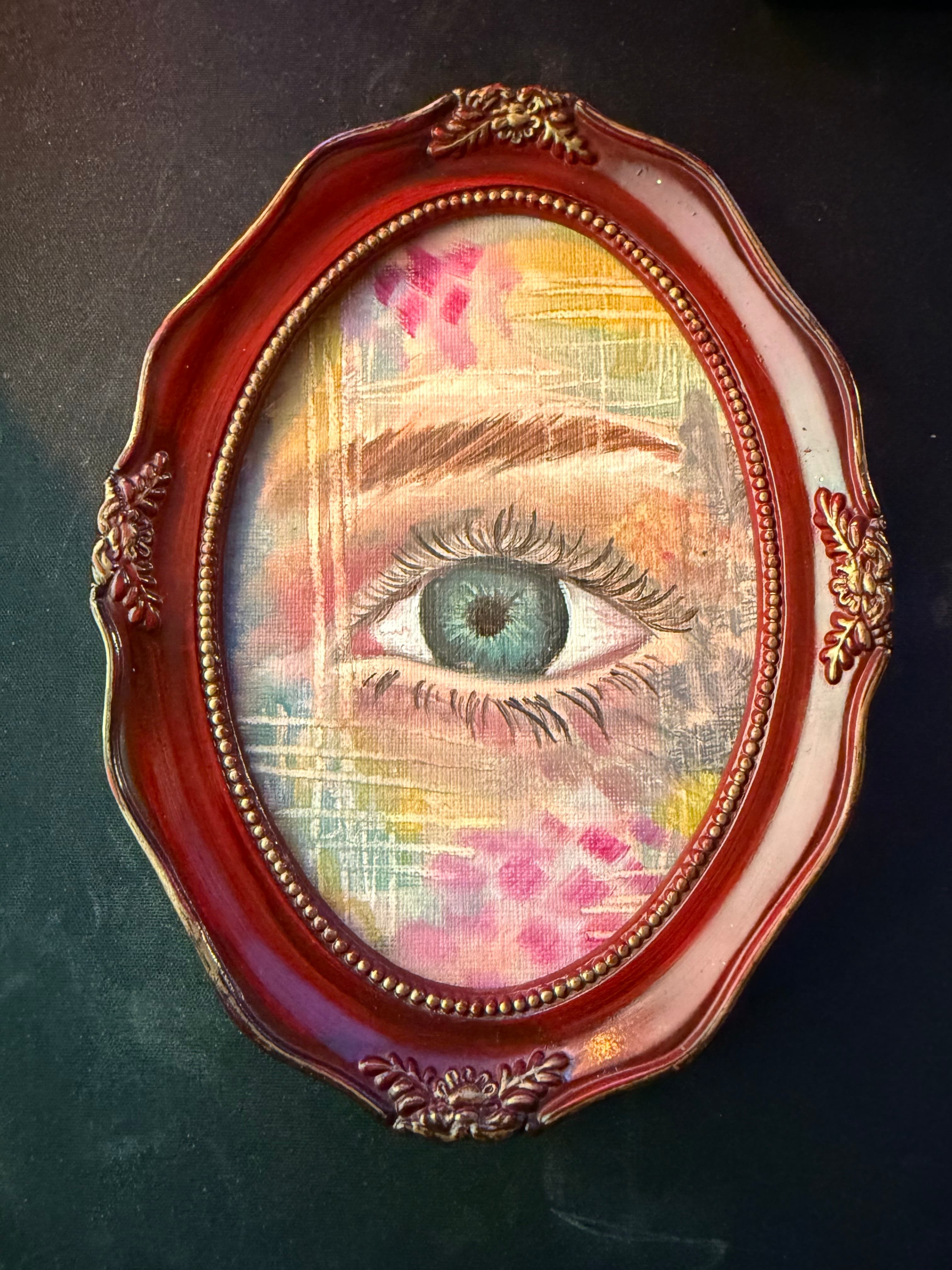 Colourful Eye Study in Gold Frame