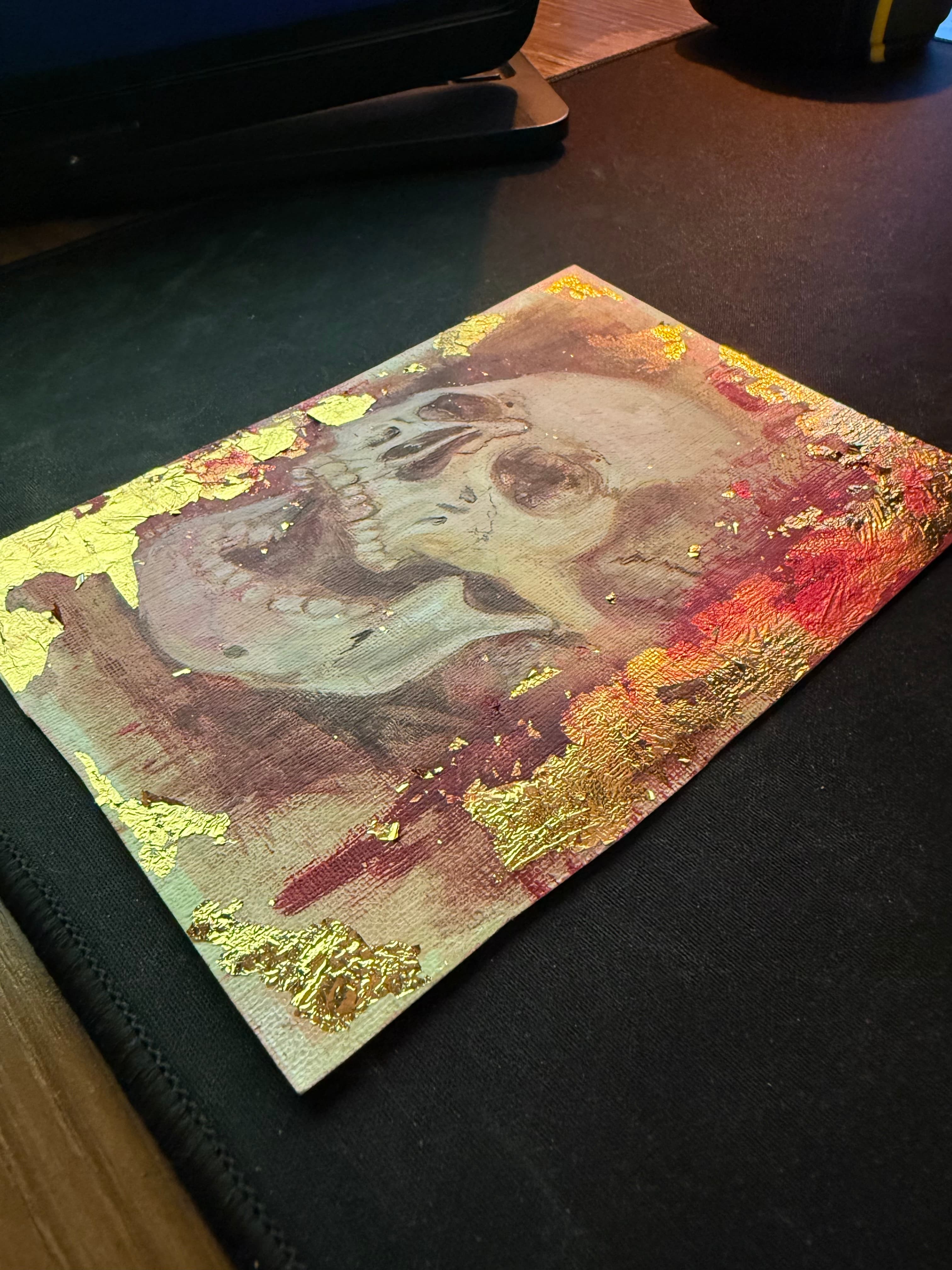 Skull Study in Ornate Frame